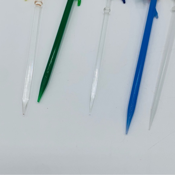 Vintage Glass Bird Swizzle Sticks Lampwork Rooster Swan Barware Set Mixed Lot - Picture 12 of 16